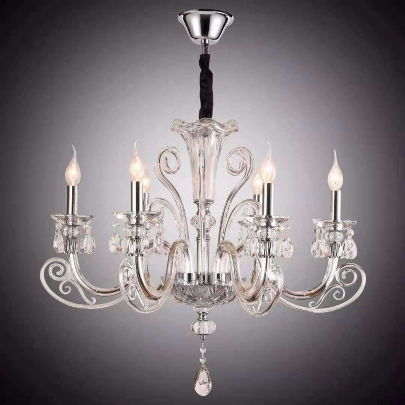 Marchand Catriona 6 Light Crystal Chandelier in Chrome - Crystal Palace Lighting