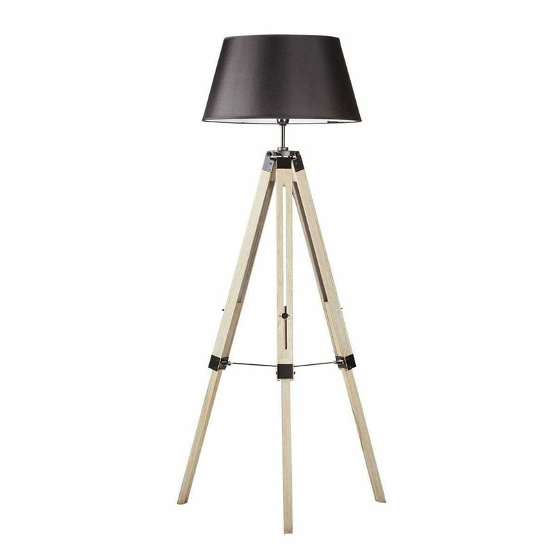 Ki Large Tripod Floor Lamp with Black Shade - Crystal Palace Lighting