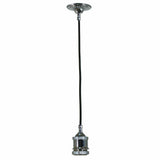 Buster Recessed Cloth Cord Pendant in Chrome Silver - Crystal Palace Lighting