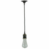 Buster Recessed Cloth Cord Pendant in Bronze - Crystal Palace Lighting