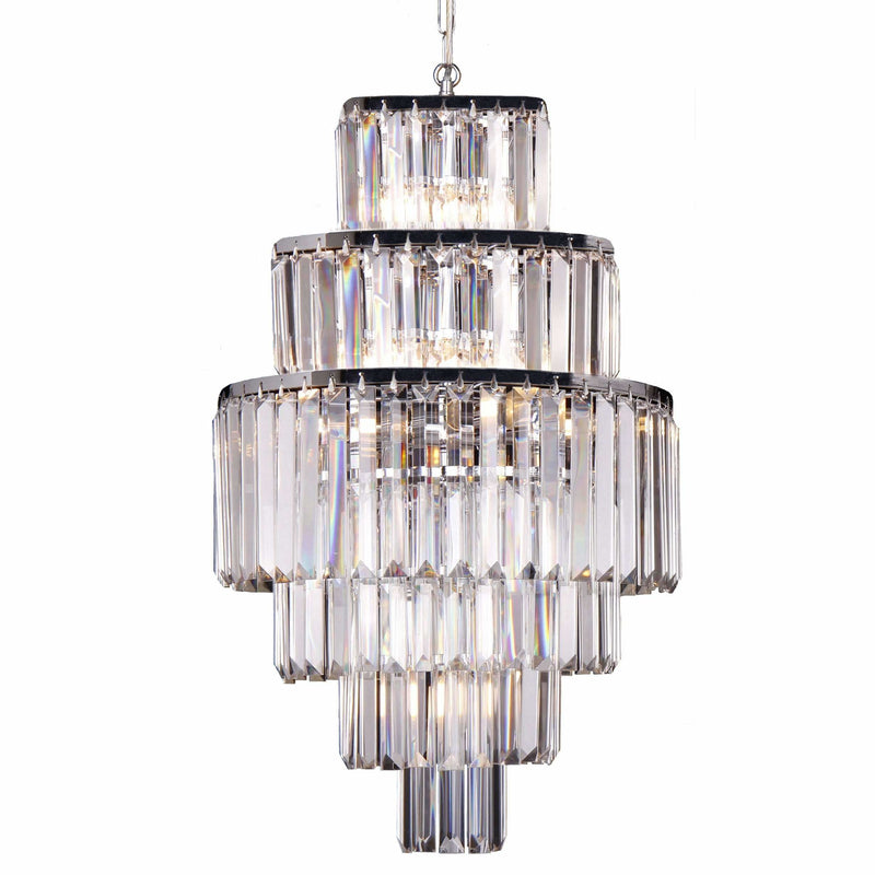 Celestial 6 Tier 9 Light Chandelier in Chrome with Clear Crystals - Crystal Palace Lighting