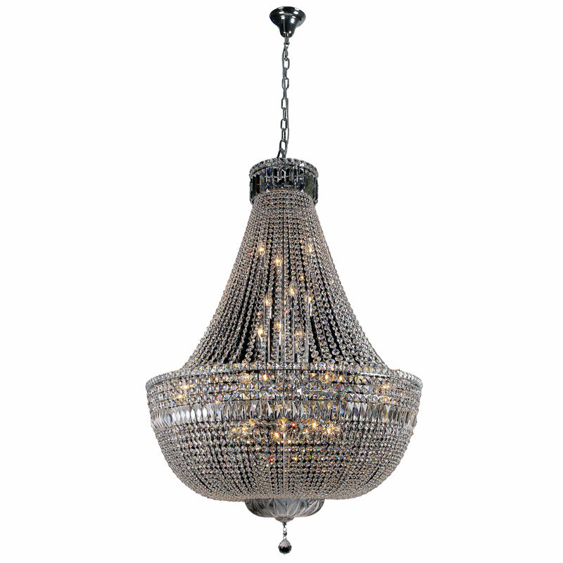 Classique 27 Light Crystal Basket Chandelier in Chrome and Clear - Crystal Palace Lighting