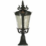 Albany Exterior Pillar Mount in Antique Bronze, 2 Size Options - Crystal Palace Lighting