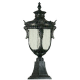 Wellington Exterior Pillar Mount in Antique Black, 2 Size Options - Crystal Palace Lighting