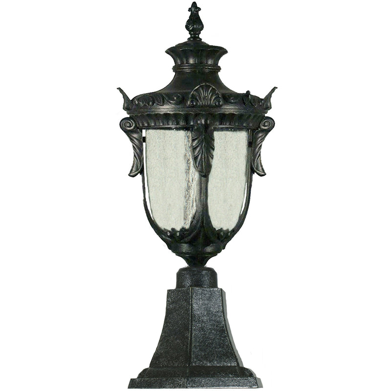 Wellington Exterior Pillar Mount in Antique Black, 2 Size Options - Crystal Palace Lighting