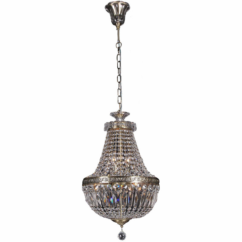 Le Pavillon 3 Light Crystal Basket Chandelier, 2 Colour Options - Crystal Palace Lighting