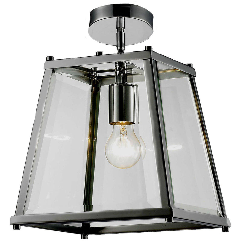 Oregon Close to Ceiling Light in Chrome and Clear - Crystal Palace Lighting