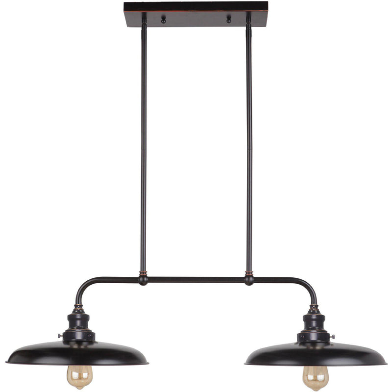 Raze 2 Light Bench Pendant with Rod Set in Bronze - Crystal Palace Lighting