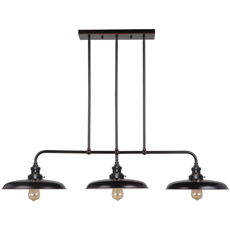 Raze 3 Light Bench Pendant with Rod Set in Bronze - Crystal Palace Lighting