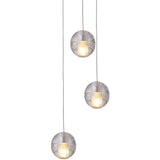 Dimple Glass with Chrome Plate Sphere Pendant - Crystal Palace Lighting