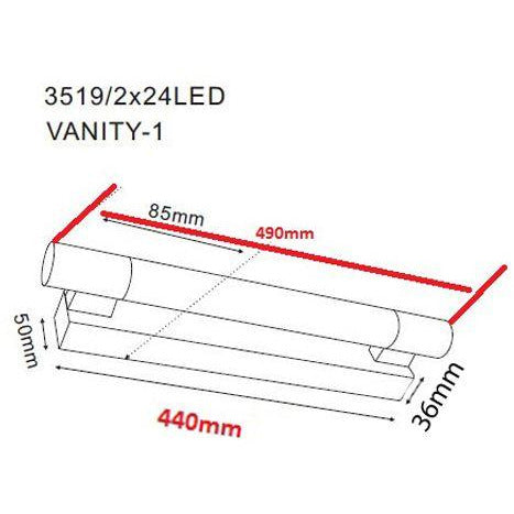 Vanity series: LED interior wall lights, 2 sizes - Crystal Palace Lighting