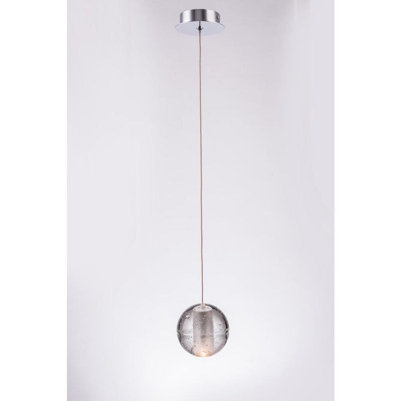 Dimple Glass with Chrome Plate Sphere Pendant - Crystal Palace Lighting