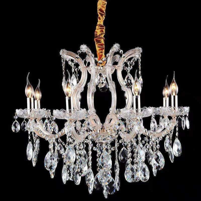 Marchand Charlotte Gold 8 Light Crystal Chandelier with Clear Crystals - Crystal Palace Lighting