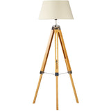 Tripod Floor Lamp with Beige Linen Shade - Crystal Palace Lighting