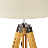 Tripod Floor Lamp with Beige Linen Shade - Crystal Palace Lighting