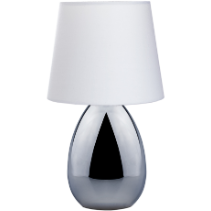 Chrome Touch Lamp With White Shade - Crystal Palace Lighting