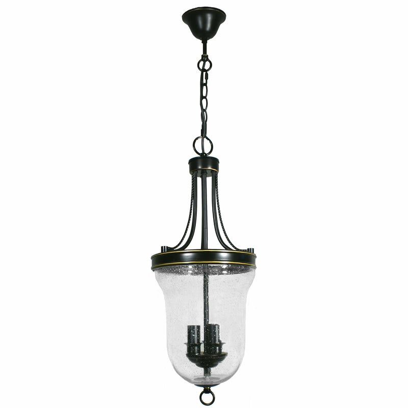 Carrington 3 Light Pendant in Bronze and Clear - Crystal Palace Lighting