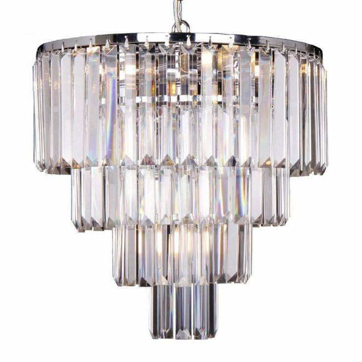 Celestial 4 Tier 5 Light Chandelier in Chrome with Clear Crystals - Crystal Palace Lighting