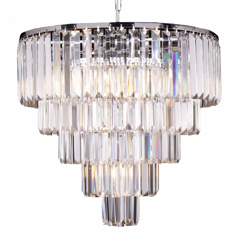 Celestial 5 Tier 10 Light Chandelier in Chrome with Clear Crystals - Crystal Palace Lighting