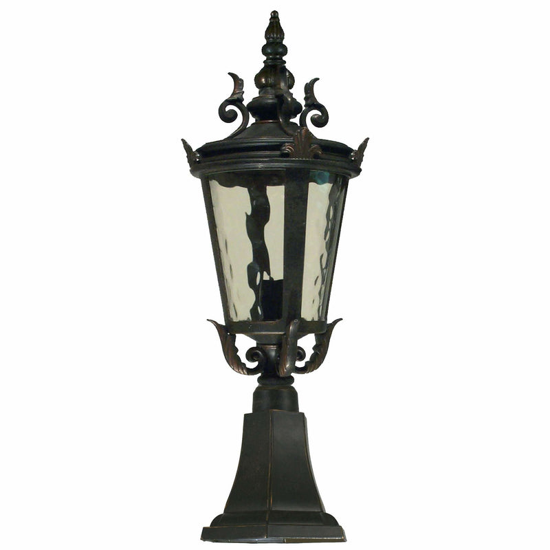 Albany Exterior Pillar Mount in Antique Bronze, 2 Size Options - Crystal Palace Lighting