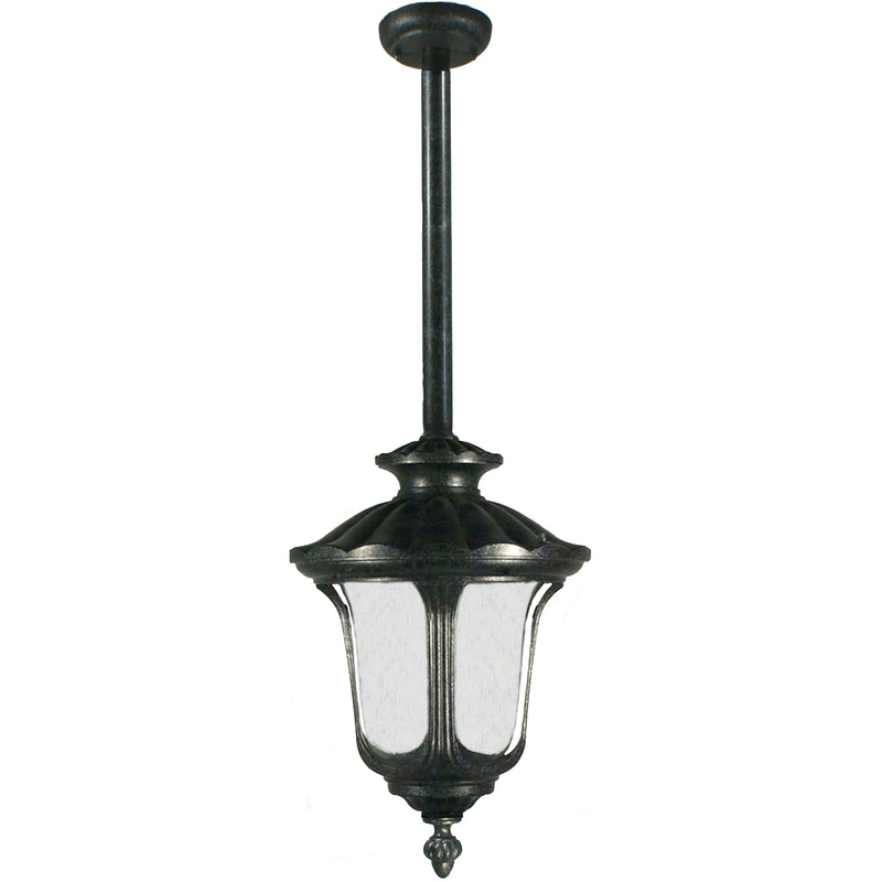 Waterford Exterior Pendant with Rod Set in Antique Black - Crystal Palace Lighting
