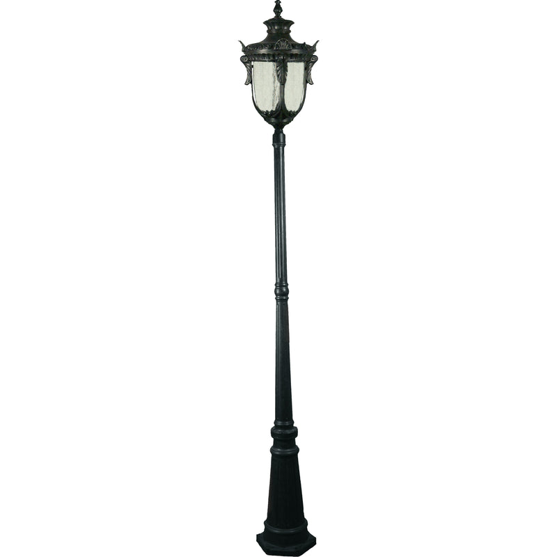 Wellington 3 Piece Lamp Post in Antique Black - Crystal Palace Lighting