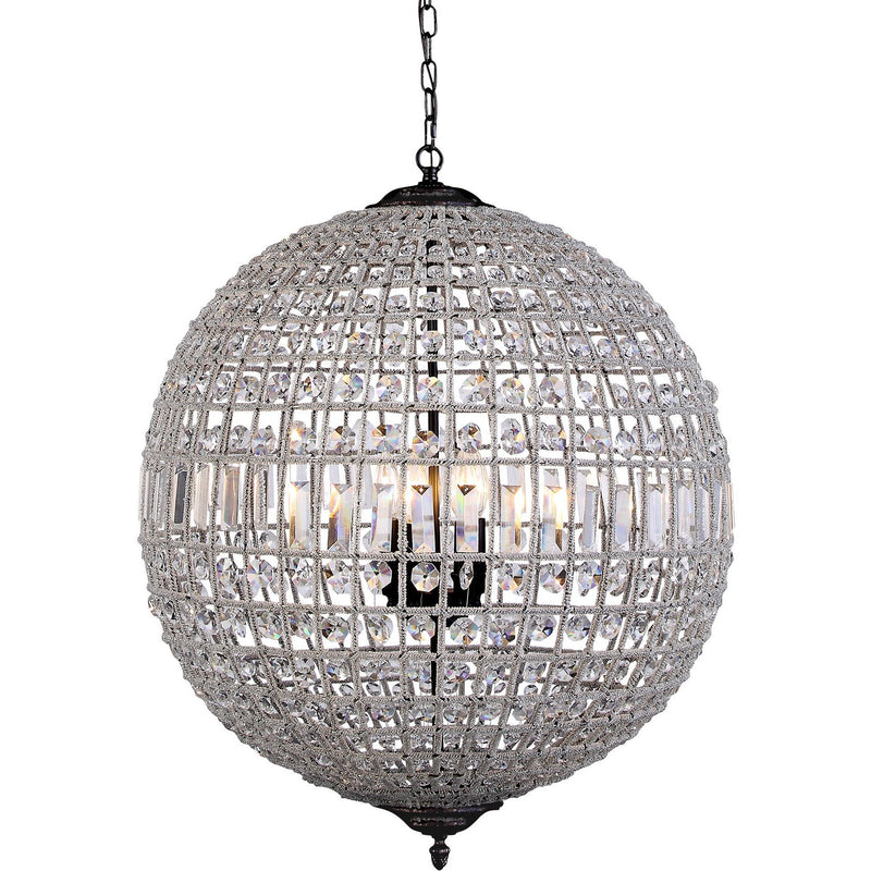 Marseilles 3 Light Crystal Ball Chandelier in Bronze - Crystal Palace Lighting