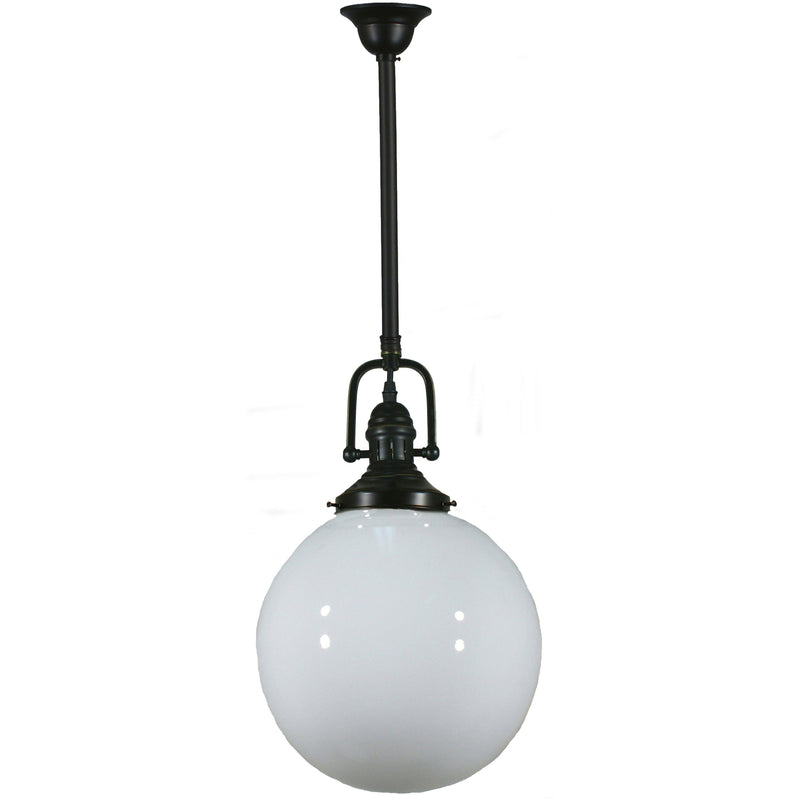 Paramount Rod Pendant in Bronze with Sphere Shade - Crystal Palace Lighting