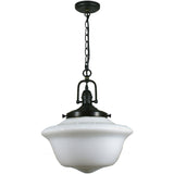 Paramount Pendant in Bronze with Victorian Schoolhouse Shade, 3 Size Options - Crystal Palace Lighting