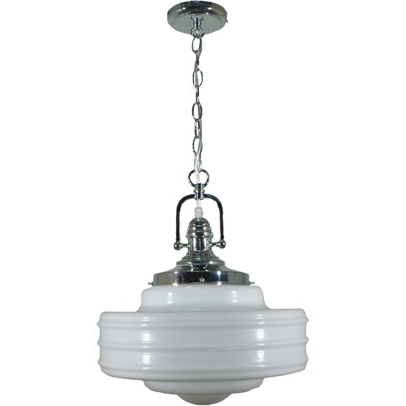 Paramount Pendant in Chrome with Detroit Shade - Crystal Palace Lighting