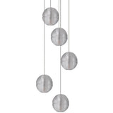Dimple Glass with Chrome Plate Sphere Pendant - Crystal Palace Lighting
