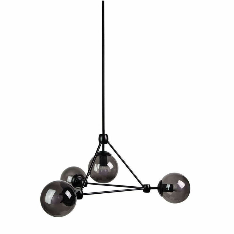 Lunar 4 Light Pendant in Matte Black - Crystal Palace Lighting