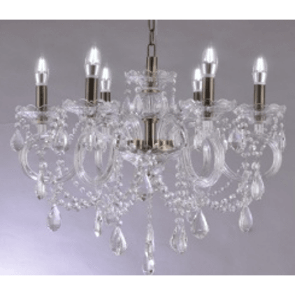 Marchand Charito Bronze 6 Light Crystal Chandelier with Clear Crystals - Crystal Palace Lighting