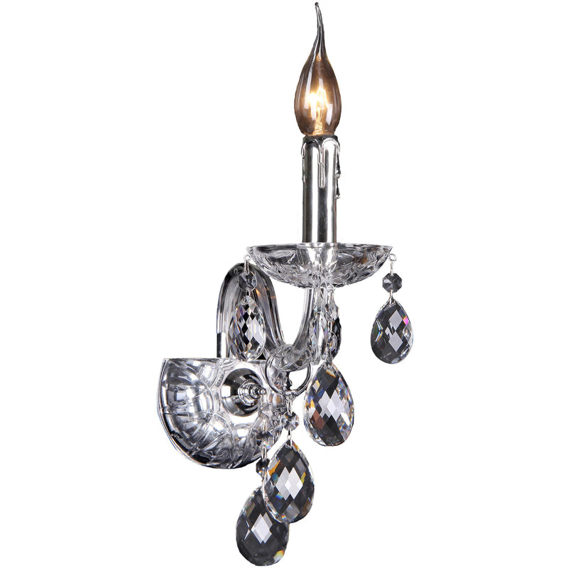 Venice Wall Light in Chrome with Clear Crystals - Crystal Palace Lighting