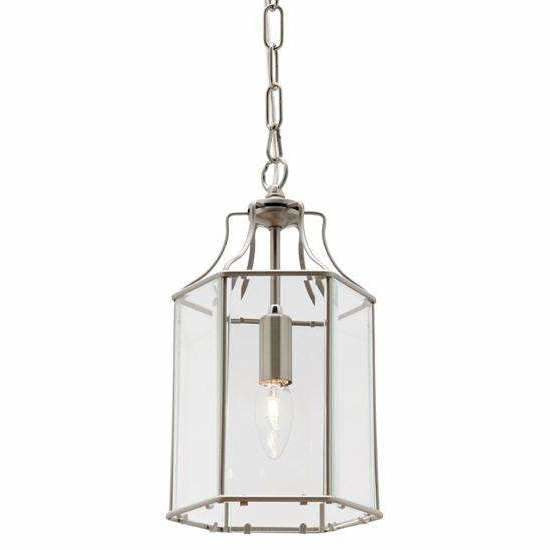 Arcadia 1 Light Pendant in Satin Chrome Silver - Crystal Palace Lighting