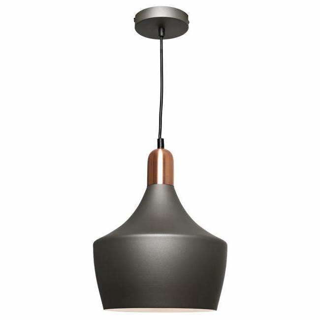 Bevo Pendant in Charcoal Grey and Copper - Crystal Palace Lighting