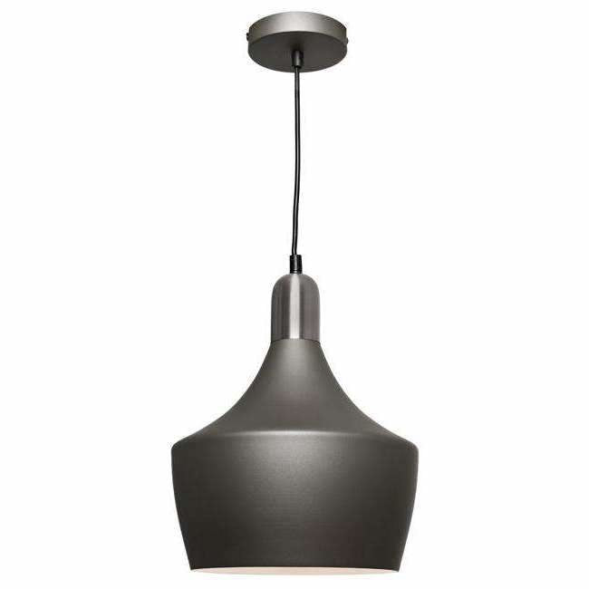 Bevo Pendant in Charcoal Grey and Satin Chrome - Crystal Palace Lighting