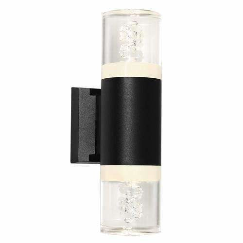 Calgary 2 Light Exterior LED Wall Light in Black (Up+Down) - Crystal Palace Lighting