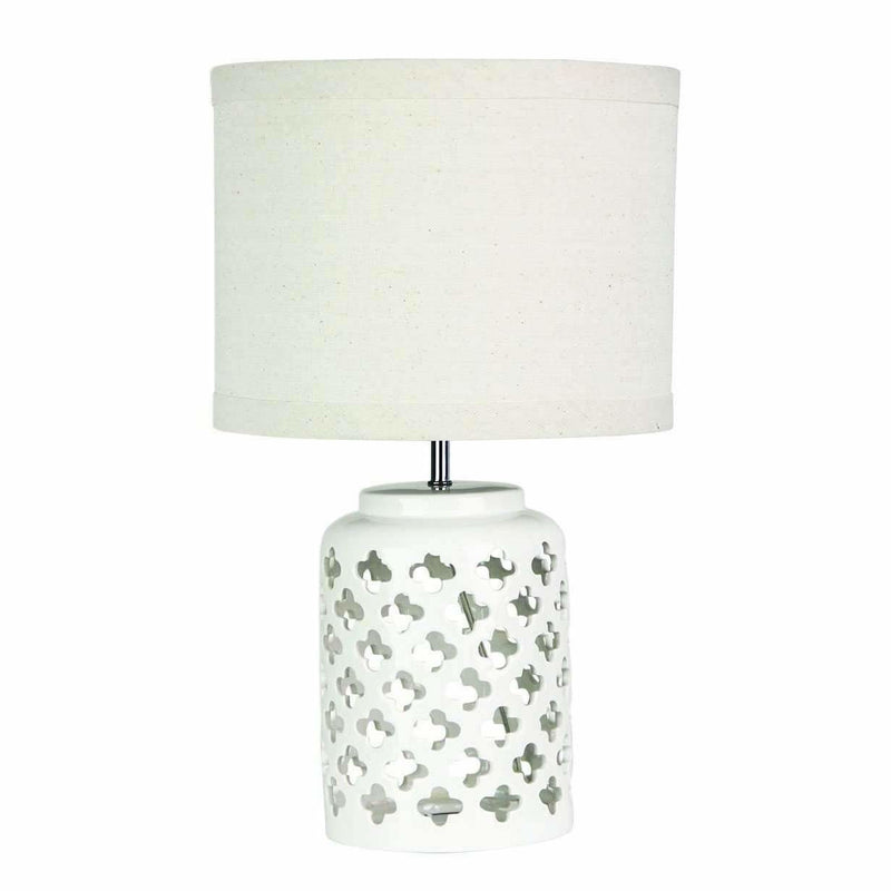 Casbah Ceramic Table Lamp in Antique White - Crystal Palace Lighting
