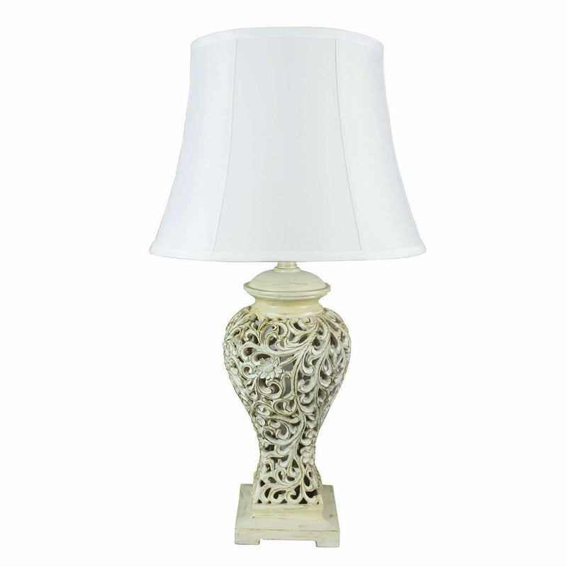 Devana Filigree Lamp in Antique White - Crystal Palace Lighting