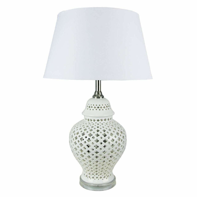 Galla Ceramic Table Lamp in White - Crystal Palace Lighting