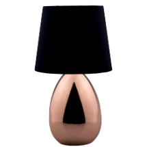 Copper Touch Lamp With Black Shade - Crystal Palace Lighting
