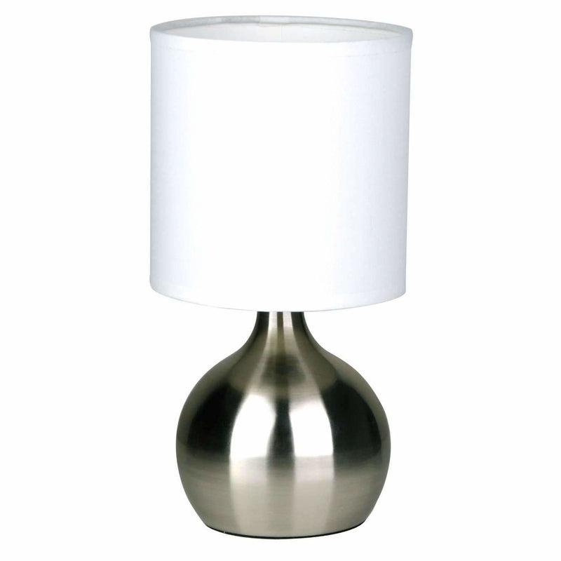 Lotti Touch Lamp in Brushed Chrome Silver - Crystal Palace Lighting