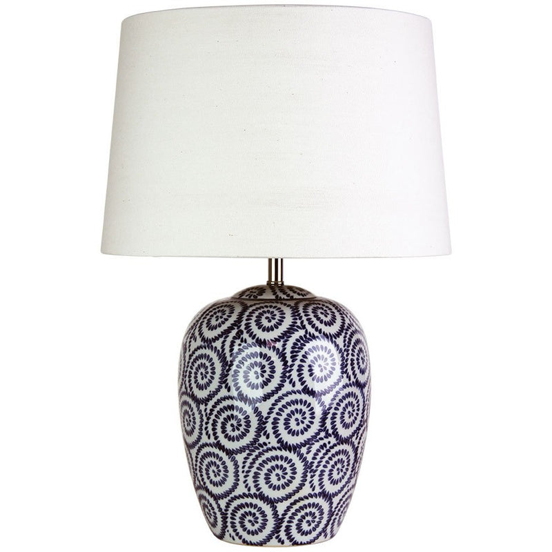 Pippi Ceramic Table Lamp in Bone White and Federal Blue - Crystal Palace Lighting