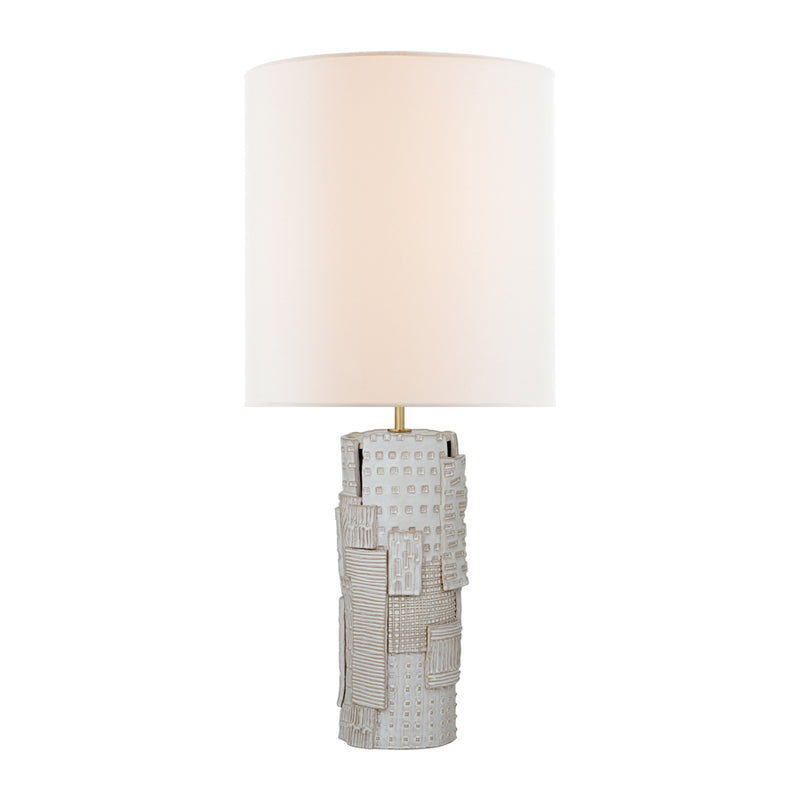 VISUAL COMFORT PASTICHE LARGE TABLE LAMP IN IVORY WITH LINEN SHADE BY KELLY WEARSTLER - Crystal Palace Lighting