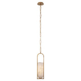 VISUAL COMFORT MELANGE SMALL ELONGATED PENDANT WITH ALABASTER SHADE BY KELLY WEARSTLER - Crystal Palace Lighting
