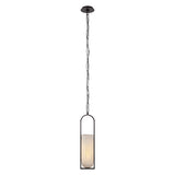 VISUAL COMFORT MELANGE SMALL ELONGATED PENDANT WITH ALABASTER SHADE BY KELLY WEARSTLER - Crystal Palace Lighting